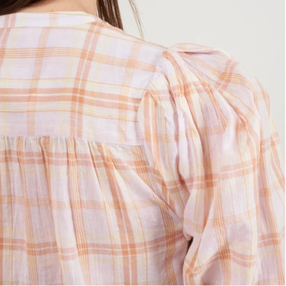 Ulla Johnson Nour High Low Cotton Blouse Pale Lilac 2